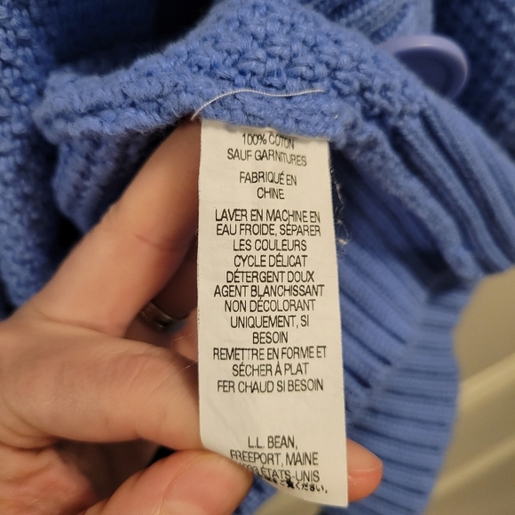 LL Bean Thick Knit Button Up 3/4 Sleeve Cardigan - Picture 8 of 8